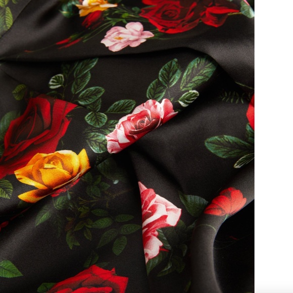 L’AGENCE - TYLER L/S BLOUSE - BLACK MULTI VINTAGE ROSE - Picture 3 of 14